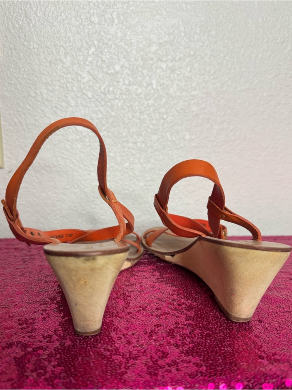 kate spade Tan Leather Strappy Wedge Sandals - Picture 6 of 12